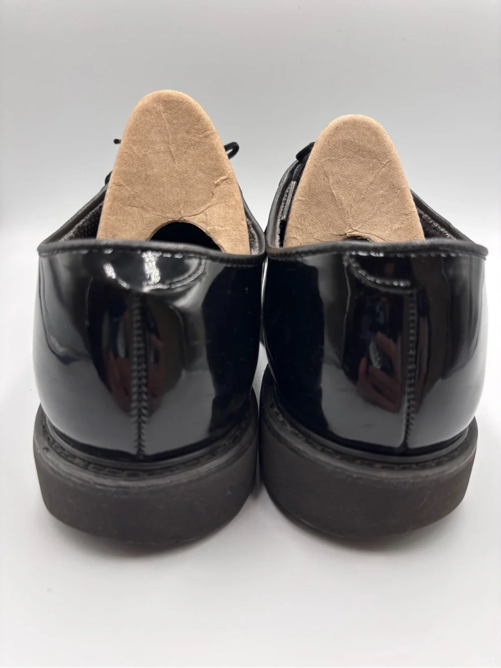 Bates Lites Mens Size 10 Black High Gloss Lace Up Oxford Shoes Vibram Uniform